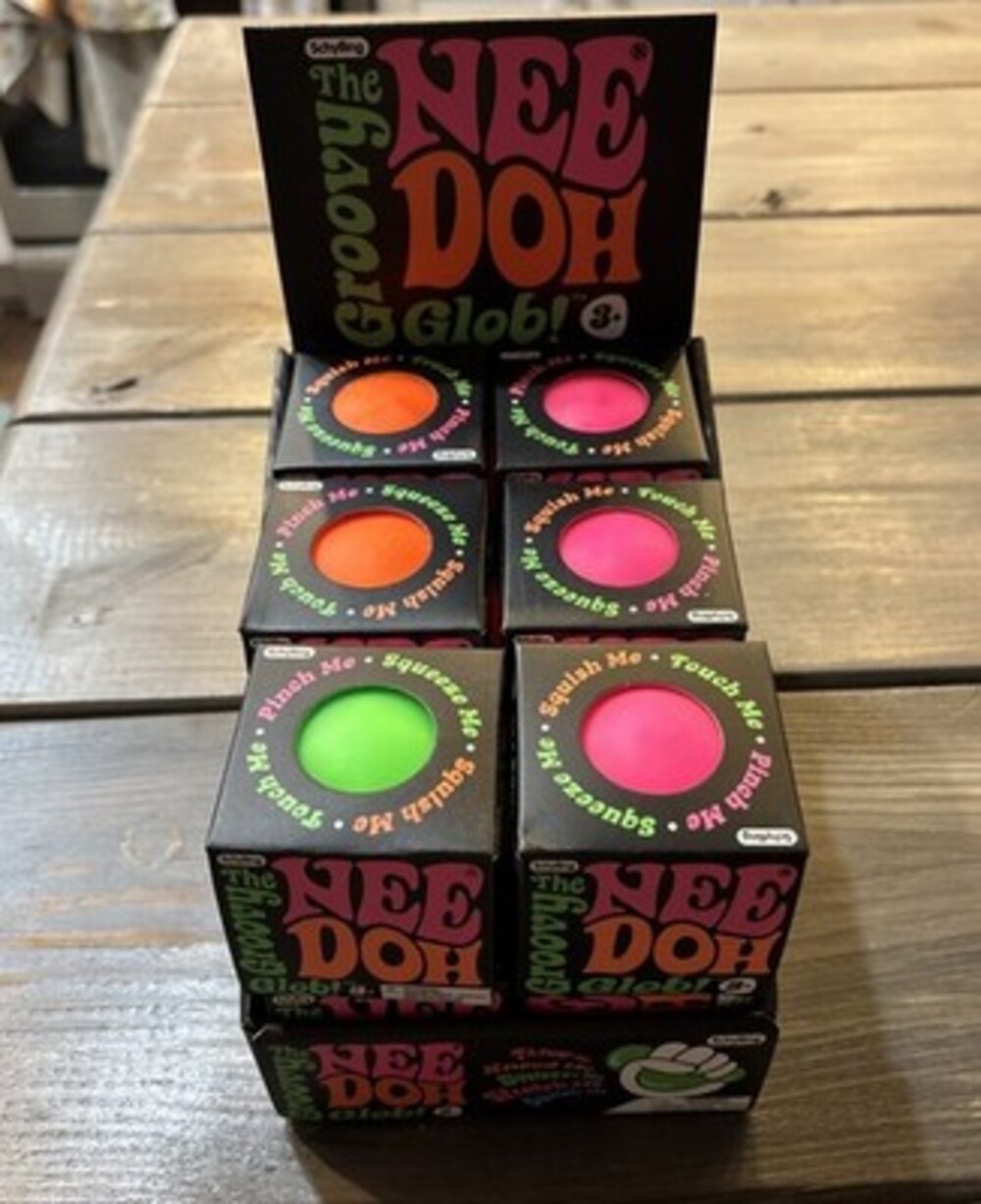 RARE Full Set Of 12 Authentic Needoh Original Groovy Globs W/ Display Box HTF